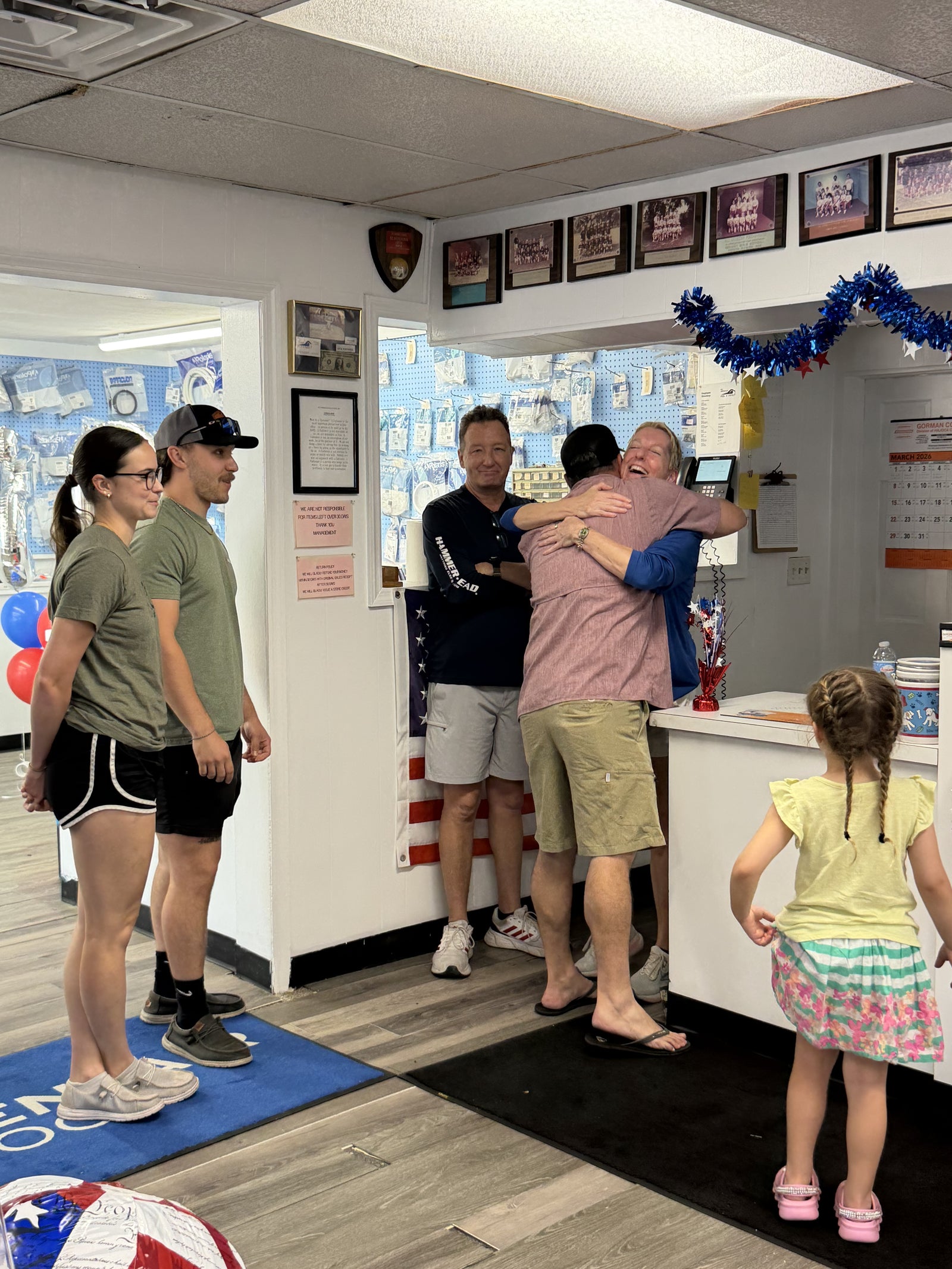 Customers and friends filled the shop all afternoon