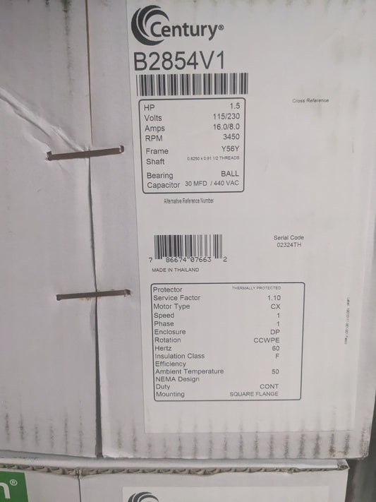 B2854 1.5 HP Square Flange Single Speed Pool Pump Motor