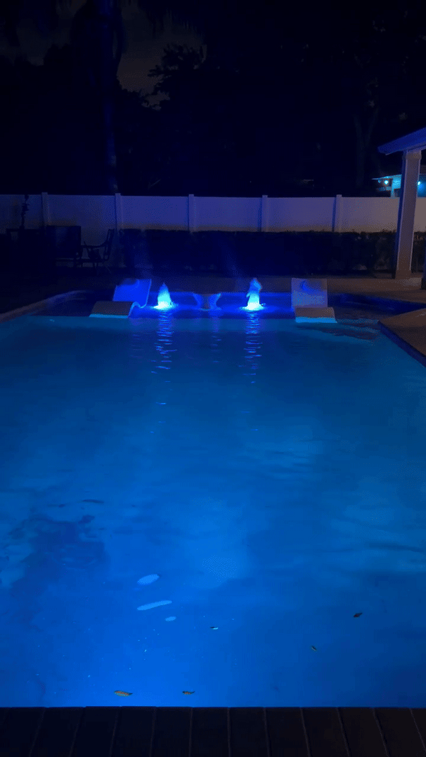 Tracey's pool with color-changing lights