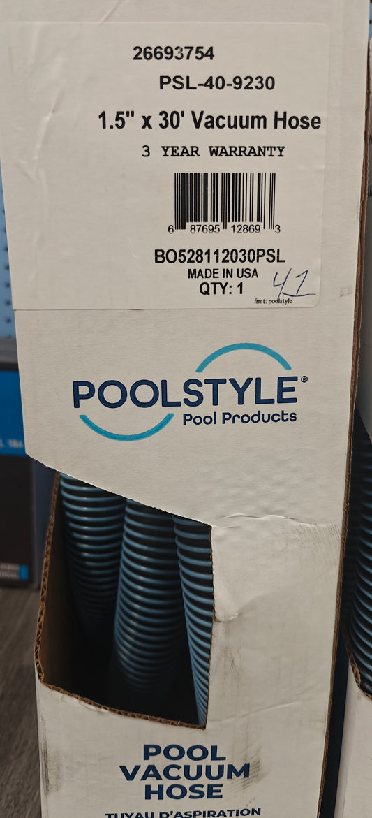 Manual Vac Hose - 1.5" x 30'