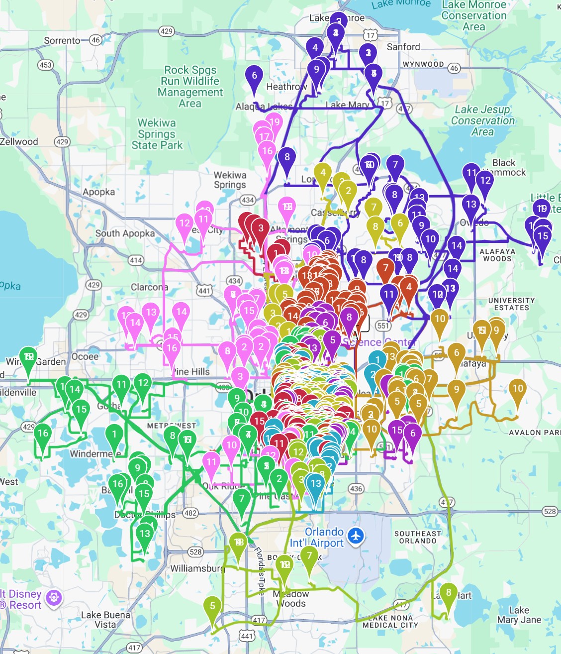 Pool service area map